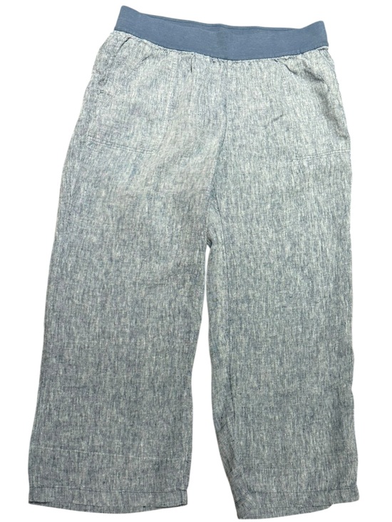 Lands' End Pants - Lands' End Heathered Blue Wide-Leg Linen Pull On Pants with Blue Waistband